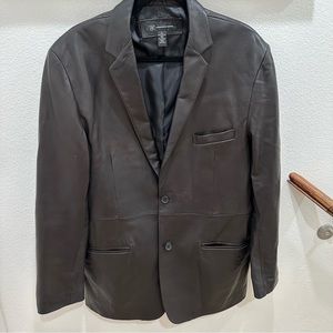 INC real leather jacket size L like butter